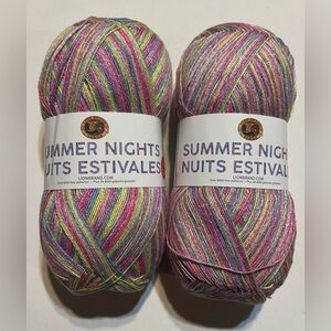 Lion Brand Summer Nights Passion Fruit Yarn 2 skeins